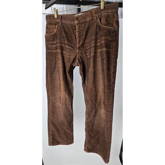 Zara Brown Corduroy Baggy Bootcut 5 Button Fly Pants Mens 38 Casual Office Work - Picture 5 of 8